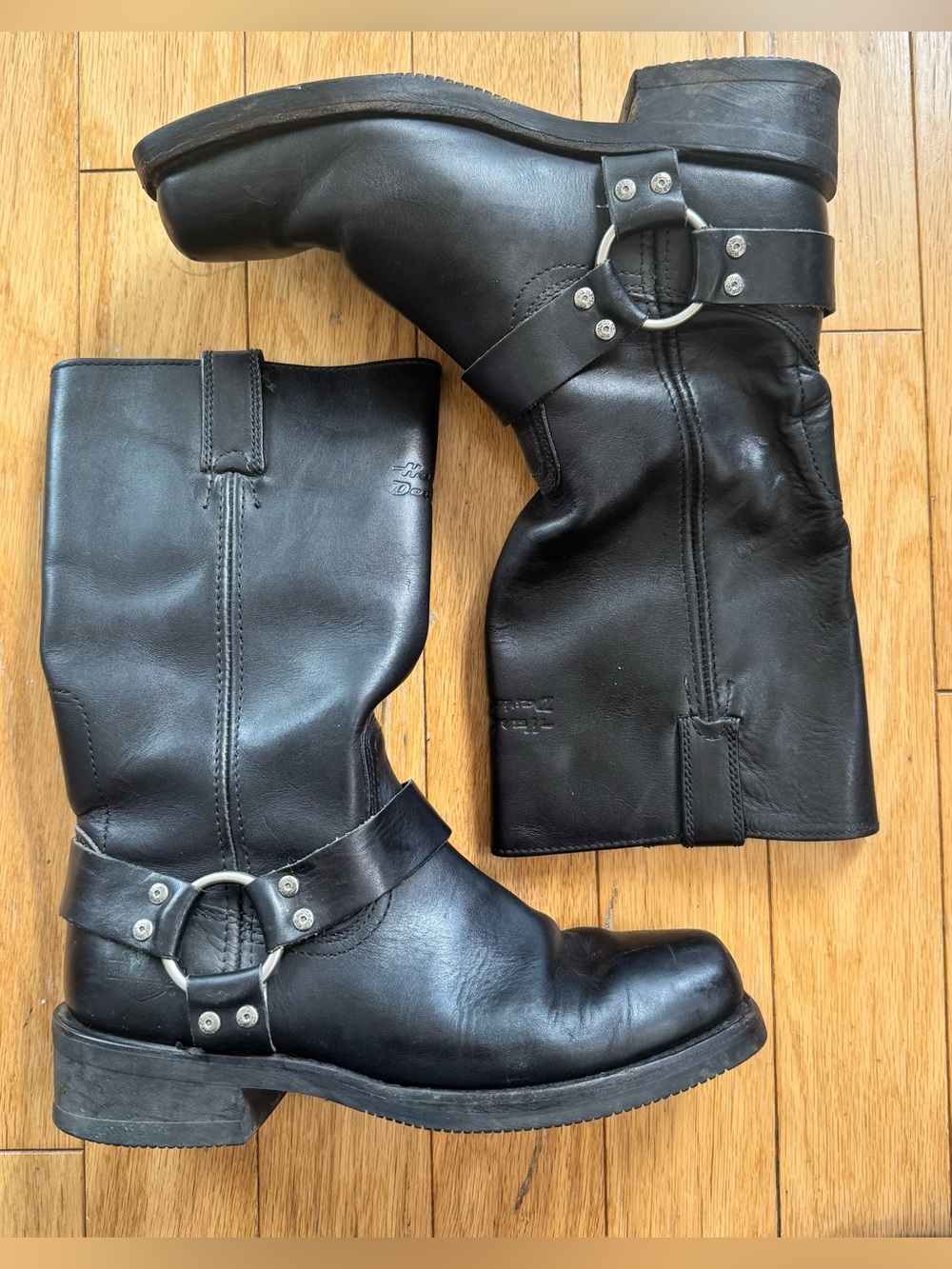 Harley-Davidson Black Leather Harness Motorcycle Boots 7.5 Men / 9 Women